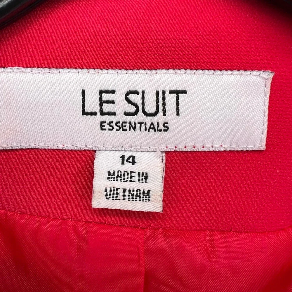 LE SUIT Essentials Pink‎ Blazer Skirt Suit Set Women's Size 14 Two Pc B